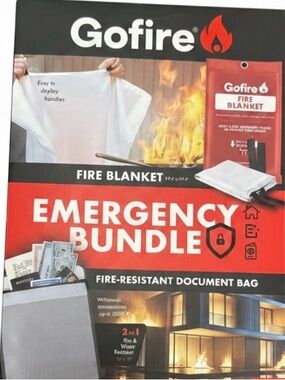 Red Fire Blanket & Fire-Resistant Document Bag Emergency Bundle